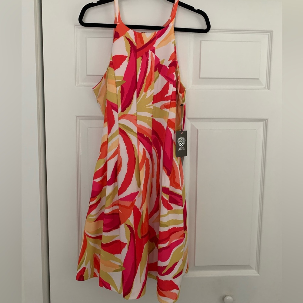 NWT Vince Camuto Dress Pink Orange White Yellow